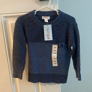 NWT NEW Cat & Jack blue toddler boy knit sweater 18 months